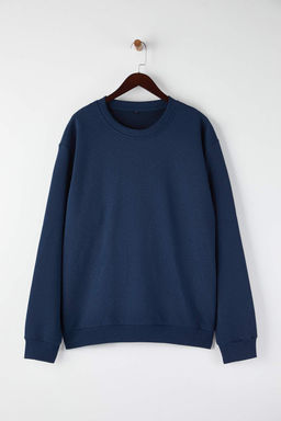 Siyah-Lacivert 2li Paket Regular/Normal Kesim Basic Buyuk Beden Sweatshirt TMNAW26AO00001 - Trendyolmilla фото 2