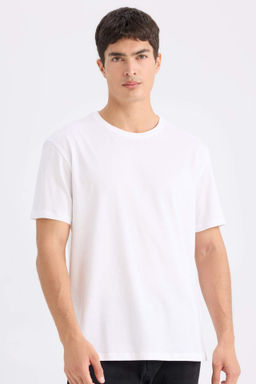 New Regular Fit Bisiklet Yaka Basic Duz K?sa Kollu Tisort - Defacto фото 24