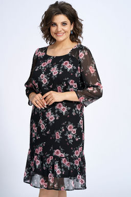 Платье ALANI 2148 розы на черном - Alani collection фото 2