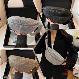 Сумка на пояс усыпанная камнями