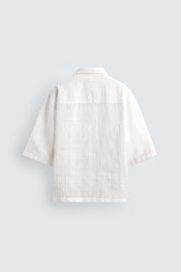CAMISA RELAXED FIT ALGOD?N - LINO / Blanco - Zara фото 8