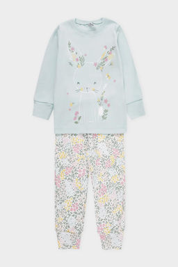 К 1541/пастельно-голубой,весенний сад пижама дет