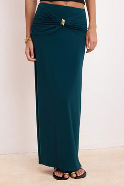 Siyah Gold Aksesuar Detayl? Esnek Maxi Orme Bal?k Etek TWOSS25ET00110 - Trendyolmilla фото 8