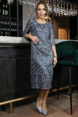 Платье Объятие ночи (серое) П11563 - Lt collection фото 4