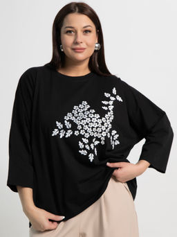 Блуза Ромашка (черная) Б15384-24М