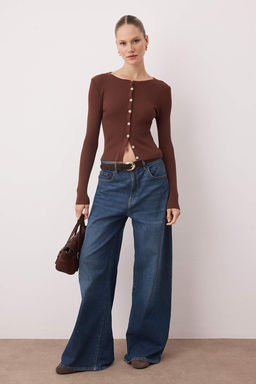 Sar? Merserize Gorunumlu Fitilli Triko H?rka TWOAW26HI00118 - Trendyolmilla фото 16