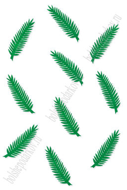 Лазерная вырубка из фетра "Веточка еловая" 5 см (10 шт) зеленый №5