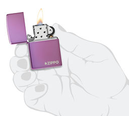 ЗажигалкаZIPPO Логотип с глянцевым фиолетовым покрытием | Logo High Polish Purple 24747ZL