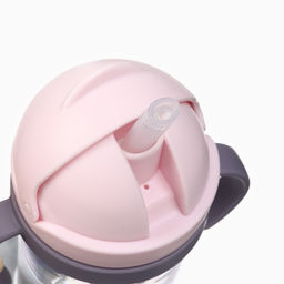 Поильник - непроливайка детский Крошка Я с силиконовой трубочкой и грузиком, от 9 мес., 350 мл., с ручками, розовый