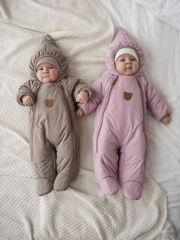 Комбинезон демисезонный с закрытой ножкой Латте 0+ - Bungly фото 4