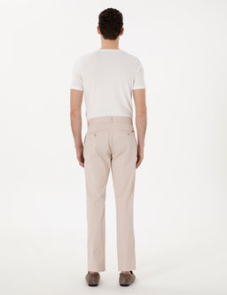 Bej Regular Fit Basic Kanvas Pantolon