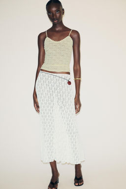 FLARED LACE MAXI SKIRT
