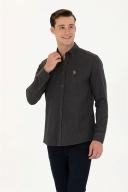 U. S. Polo Assn / Мужская черная базовая рубашка с длинным рукавом - U.s. polo assn фото 8