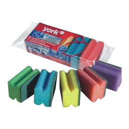 Губка для посуды профил. c абразив. 8 х 6cм "York" (5 шт.) (3102)