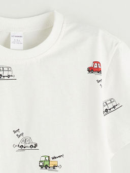 Bisiklet Yaka Bask?l? Erkek ?ocuk Ti??rt