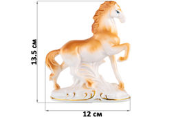 Фигурка декоративная 12*5,5*13,5 см Лошадь коричневая с золотом, фарфор - Elan gallery фото 2