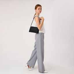 Сумка женская мессенджер без застёжки, 26×7×15 см, чёрная