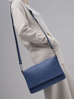 Сумка кожаная на плечо Deboro 30181 сиреневый закат