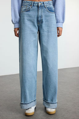 Koyu Mavi Katl? Paca Normal Bel Loose Baggy Jeans TWOSS25JE00001 - Trendyolmilla фото 6