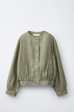 CAZADORA 100% LINO / Khaki