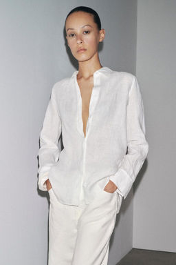 ZW COLLECTION 100% LINEN SHIRT - Zara фото 3