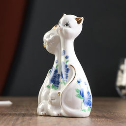 Фигурка керамика «Две кошки с котёнком», 13×8 см