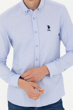 Мужская синяя базовая рубашка с длинным рукавом Неожиданная скидка в корзине - U.s. polo assn фото 6