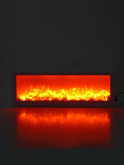 Камин электрический светодиодный, белый 60х10х21 см, (3хС, usb)