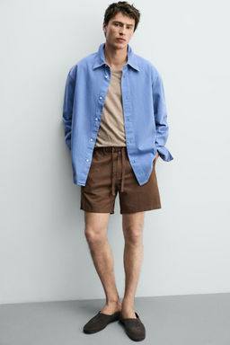BERMUDA RELAXED FIT ALGOD?N - LINO / Beige claro - Zara фото 5
