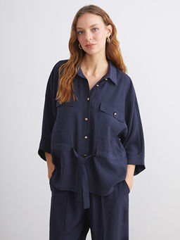 Oversize Modal Kar???ml? Kad?n G?mlek