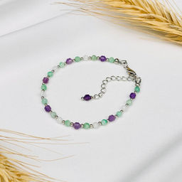 Браслет для Близнеца из Аметиста,Берилла и Лунного камня