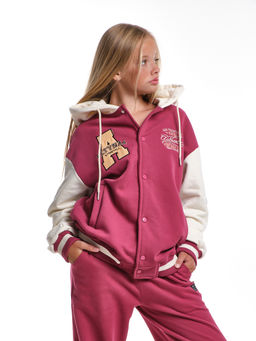 Толстовка с капюшоном с принтом 33-7647 красный - Mini maxi фото 2