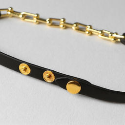 Чокер Цепь модерн, цвет чёрный в золоте ,41см - Queen fair фото 3
