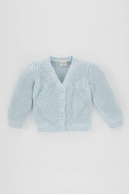 Трикотажный кардиган на пуговицах для маленьких девочек