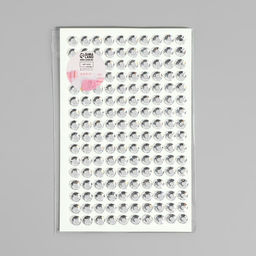 Цена за 4 шт. Стразы самоклеящиеся, d = 6 мм, 160 шт на листе на листе, цвет серебряный