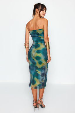 TRENDYOLMILLA Cok Renkli Vucuda Oturan Orme Tul S?k Abiye Elbise TPRAW24EL00303 фото 6