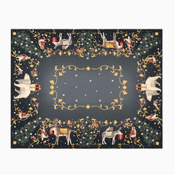 Набор новогодний Fairy tale: скатерть 150×220 см +/-3 см с ВГМО, салфетка 40×40 см-12 шт., 100% хлопок