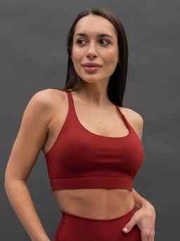 PELICAN, майка (модель топ) спортивная женская, Бордовый  фото 3