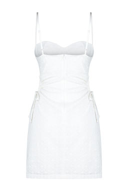 Limited Edition Beyaz Brode Dokuma K?sa Elbise TPRSS24EL00141 - Trendyolmilla фото 7