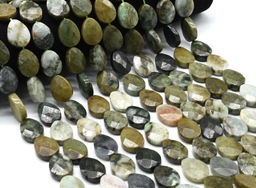 Бусины из жадеита капля гр.15*20мм, 40см, 20 бусин Радуга камня