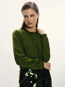 Кардиган с пайетками на воротнике / Zarina