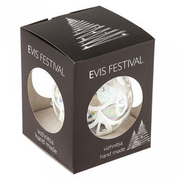 Елочная игрушка шар стеклянная д8см, люстр, ручная художественная роспись, подарочная упаковка (Россия) - Домашняя мода фото 5