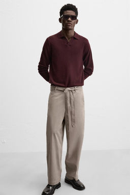 TEXTURED TROUSERS WITH BELT - Zara фото 24