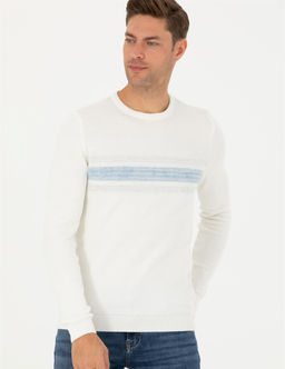 Ekru Slim Fit Fermuarl_ Dik Yaka Triko Kazak - Pierre cardin фото 4