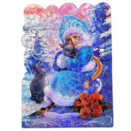 Пазл фигурный Зимняя краса, голографические детали