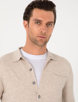 Bej Regular Fit Y_n Kar___ml_ Triko H_rka - Cacharel фото 2