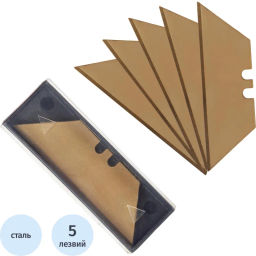 Лезвие для ножей запасное Attache Selection 19мм,трапец.,титан.покр, 5шт/уп фото 2