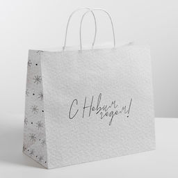 Пакет подарочный крафт Чудесный праздник, 25 х 22 х 12 см