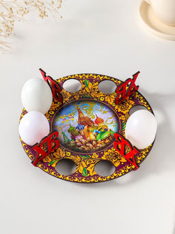 Подставка для 8 яиц Собор с хохломой, под кулич
