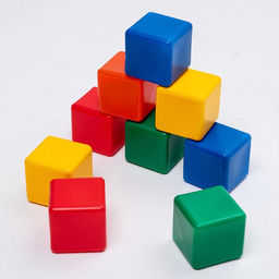 Кубики детские, пластиковые, цветные, 9 штук, 6×6 см